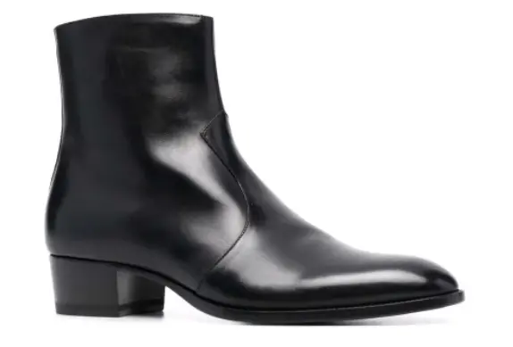 Giày Saint Laurent Wyatt Zipped Boots In Smooth Leather 'Black' - Ảnh 3