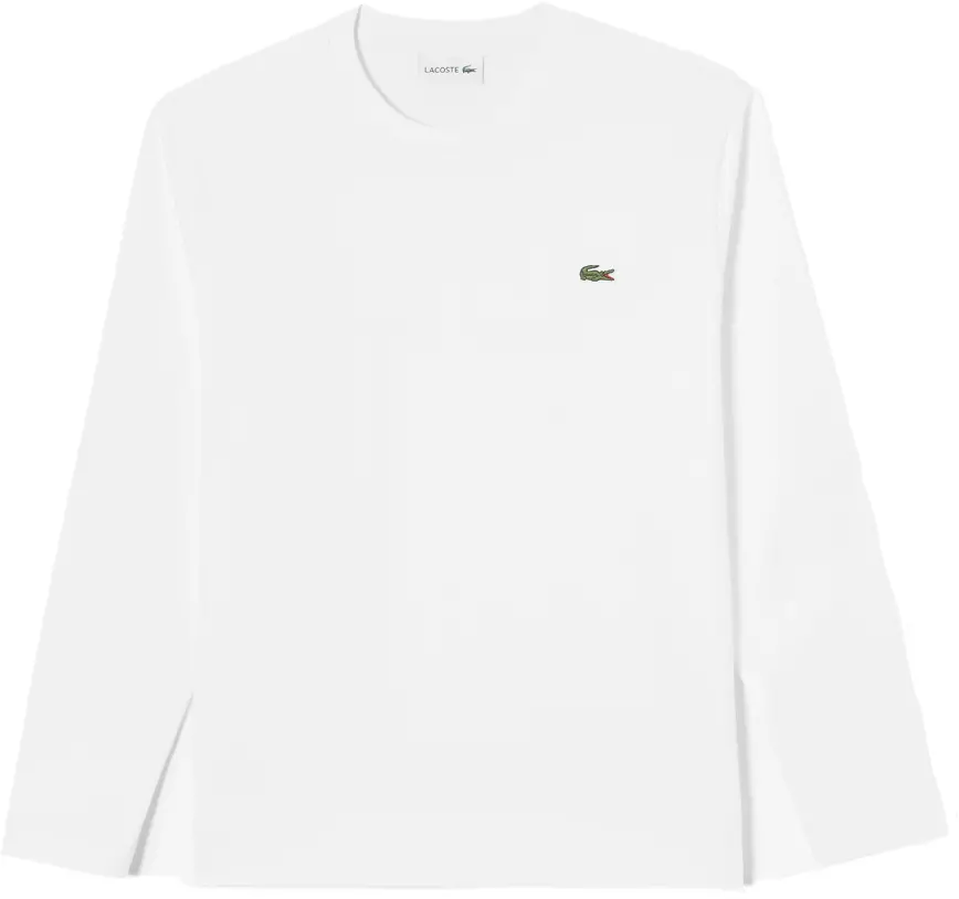 Ao Lacoste Long Sleeve Solid Stripe T-Shirt 'White' TH018E-53G-001