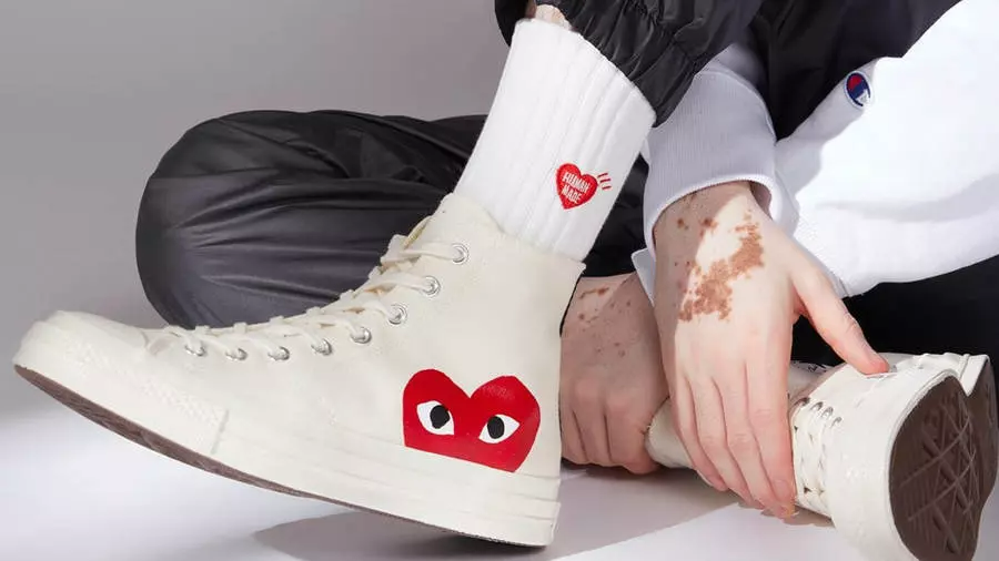 Giày Converse Comme des Garçons x Chuck Taylor All Star Hi 'Milk' 150205C - Ảnh 5