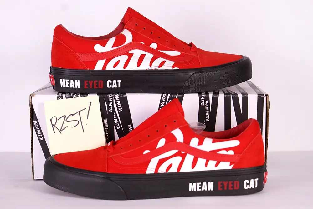 Giày Vans Patta x Old Skool VLT LX 'Mean Eyed Cat Red' VN0A4BVF5X8 - Ảnh 5