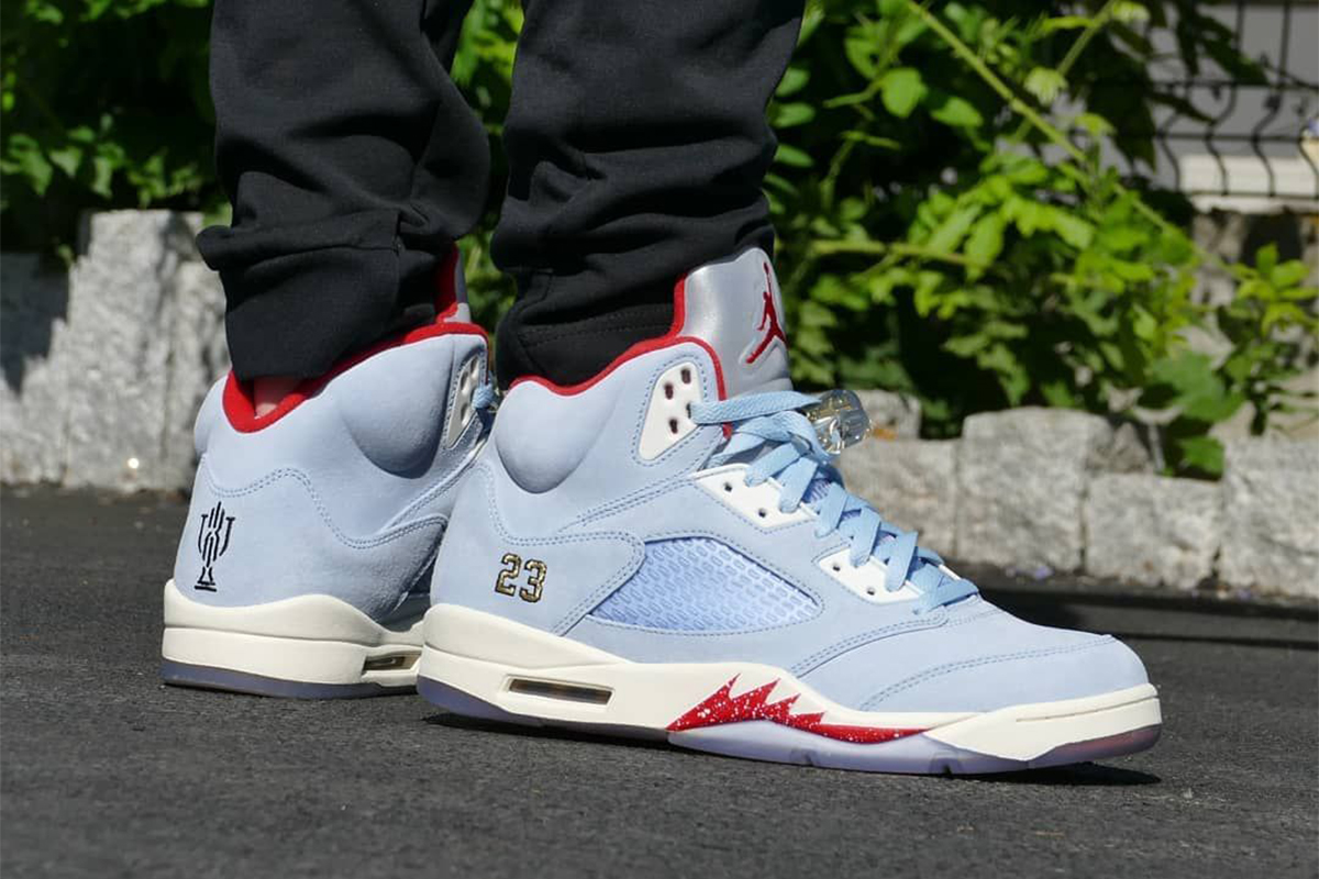 Giày Nike Trophy Room x Air Jordan 5 Retro 'Ice Blue' CI1899-400 - Ảnh 6
