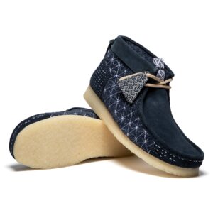 Giay Clarks Wallabee Boot 'Navy Shashiko' 261-69152