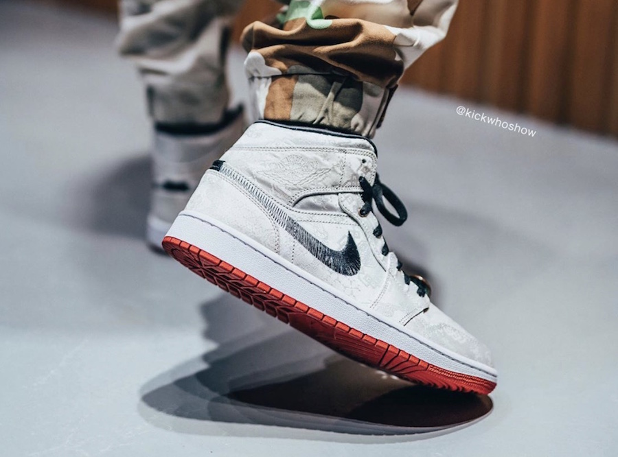 Giày Nike Clot x Air Jordan 1 Mid 'Fearless' CU2804-100 - Ảnh 4