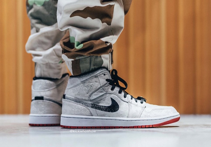 Giày Nike Clot x Air Jordan 1 Mid 'Fearless' CU2804-100 - Ảnh 3