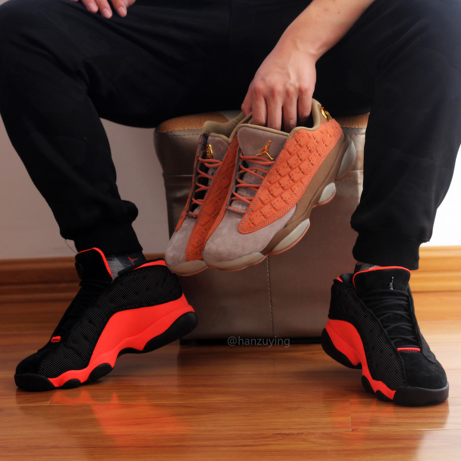 Giày Nike CLOT x Air Jordan 13 Retro Low 'Infra-Bred' AT3102-006 - Ảnh 3