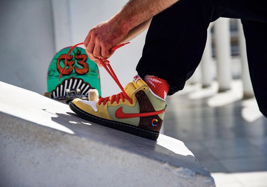 Giày Nike Color Skates x Dunk High SB 'Kebab And Destroy' CZ2205-700 - Ảnh 3