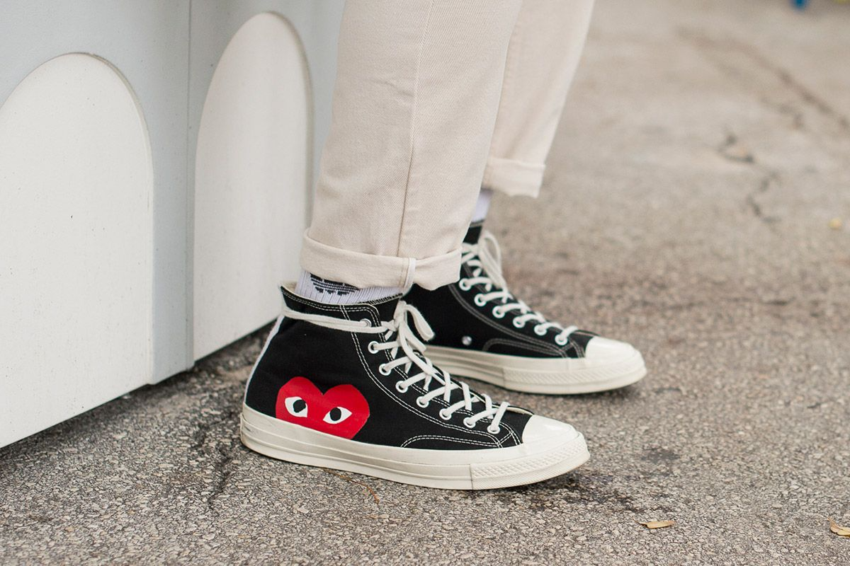 Giày Converse Comme des Garçons x Chuck Taylor All Star Hi 'Play' 150204C - Ảnh 4