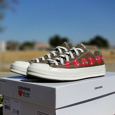 Giày Converse x Play Comme des Garcons Chuck 70 Ox Multi Heart Green 162976C - Ảnh 6