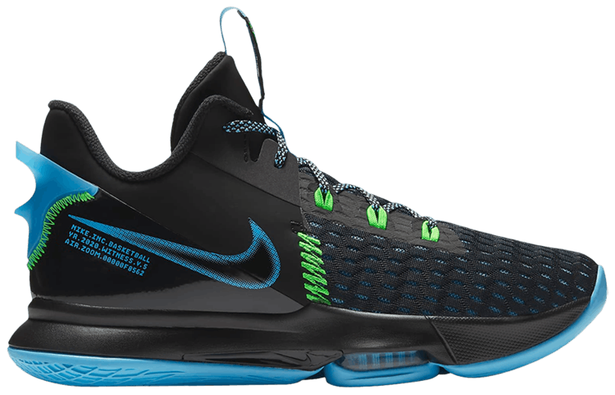 Giày Nike LeBron Witness 5 'Black Light Blue Fury' CQ9380-004