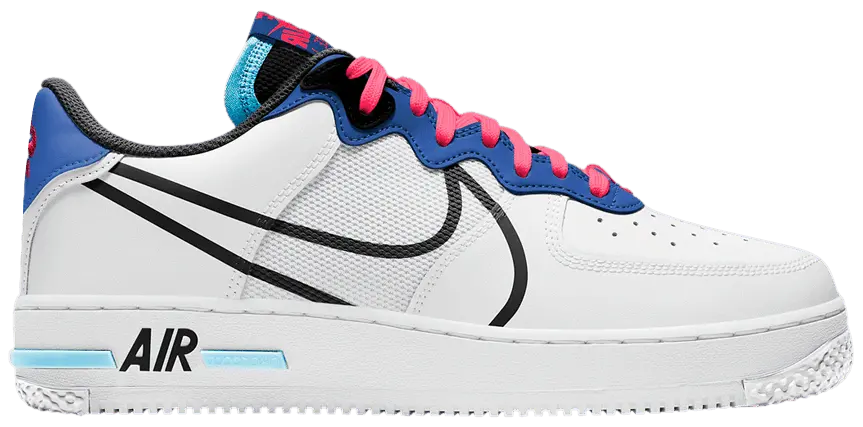 Giày Nike Air Force 1 Low React White Astronomy Blue Laser Crimson CT1020-102