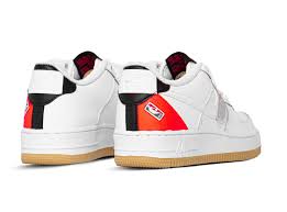 Alternative view of Giày Nike NBA x Air Force 1 LV8 1 HO20 GS 'White Bright Crimson' CT3842-101