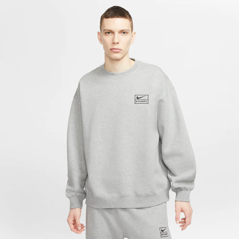 Ao Nike x Stussy Crew Fleece 'Grey' DO9337-063