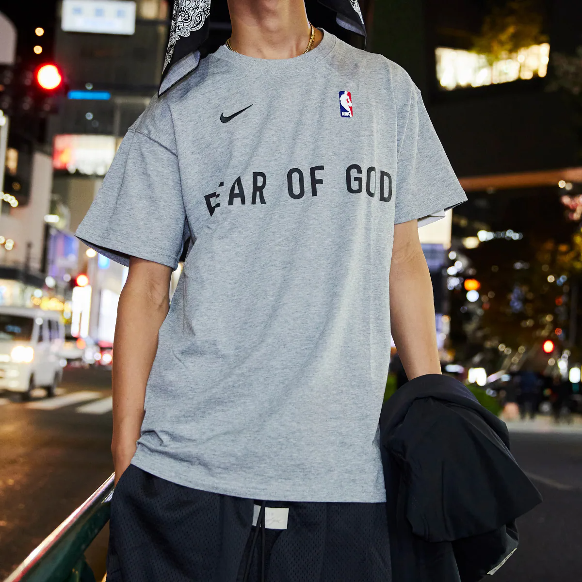 Áo Nike X Fear Of God x NBA NRG Tee Grey CU4699 063 - Ảnh 4