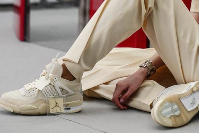 Giày Nike Air Jordan 4 Retro Off-White Sail CV9388-100 - Ảnh 4