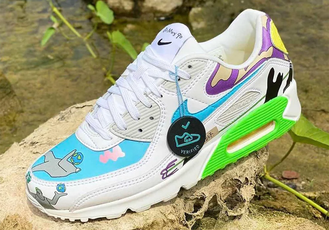 Giày Ruohan Wang x Nike Air Max 90 Flyleather 'Multicolor' CZ3992-900 - Ảnh 6