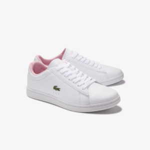 Alternative view of Giày Lacoste Women's Carnaby Evo Leather and Synthetic Sneakers White Pink 740SFA0037-1Y9