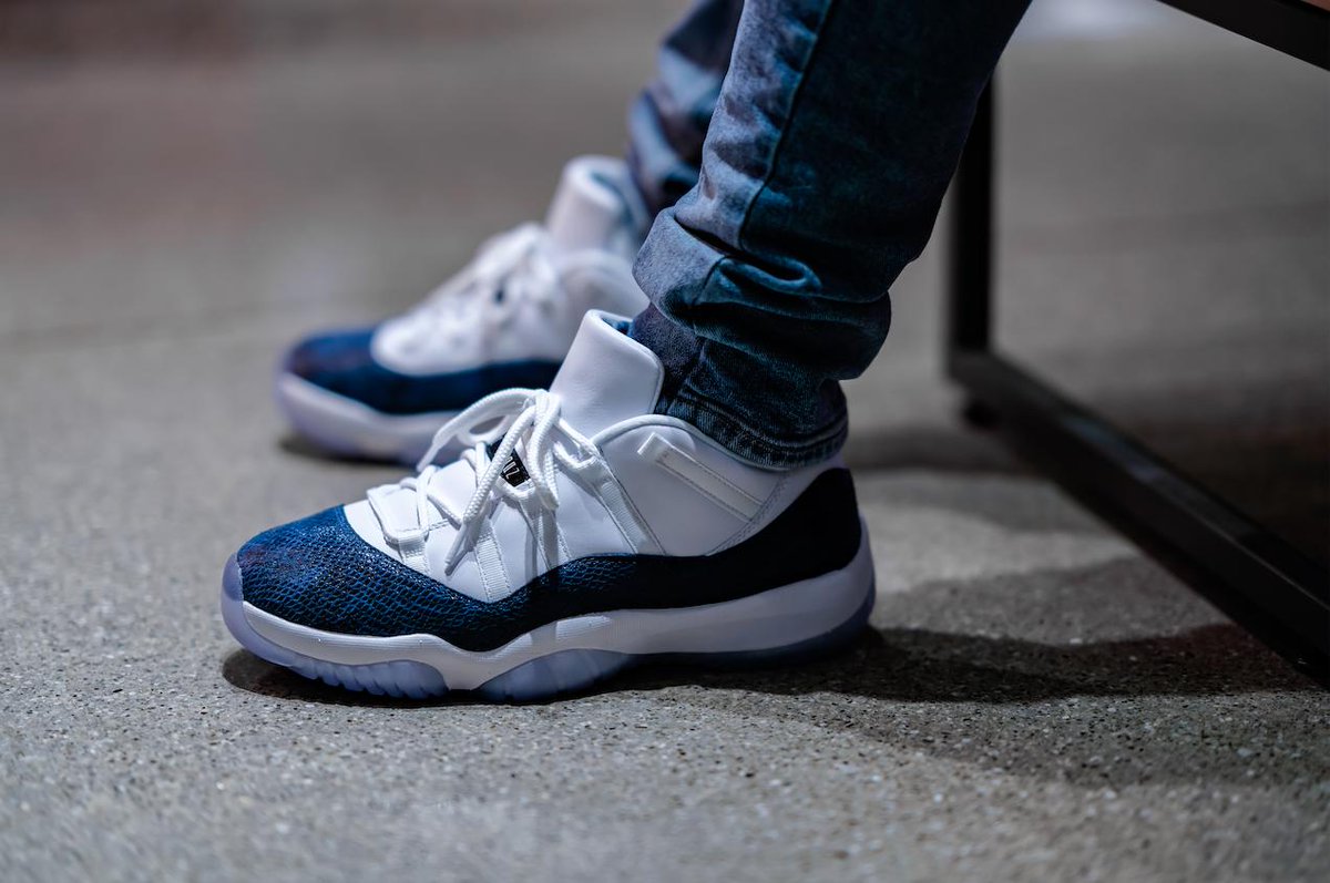 Giày Nike Air Jordan 11 Retro Low 'Navy Snakeskin' 2019 CD6846-102 - Ảnh 7