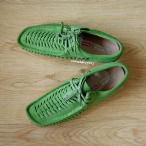 Giay Clarks x Supreme Woven Wallabee 'Green' 261-60848