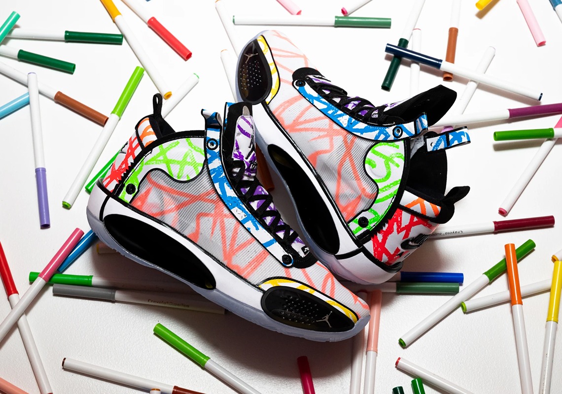 Giày Nike Zion Williamson x Air Jordan 34 GS 'Noah' DA4450-100 - Ảnh 7