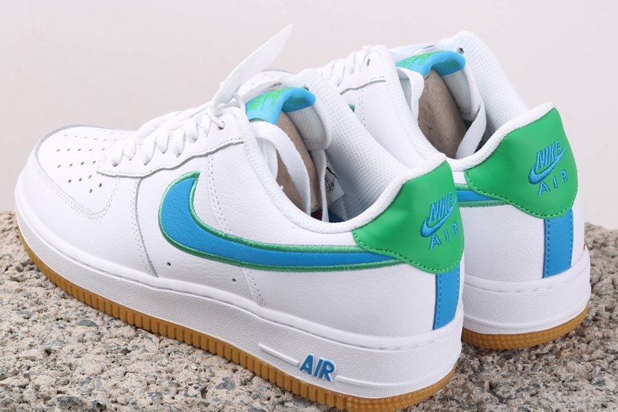 Giày Nike Air Force 1 Low 'White Bright Blue Green' DA4660-100 - Ảnh 7