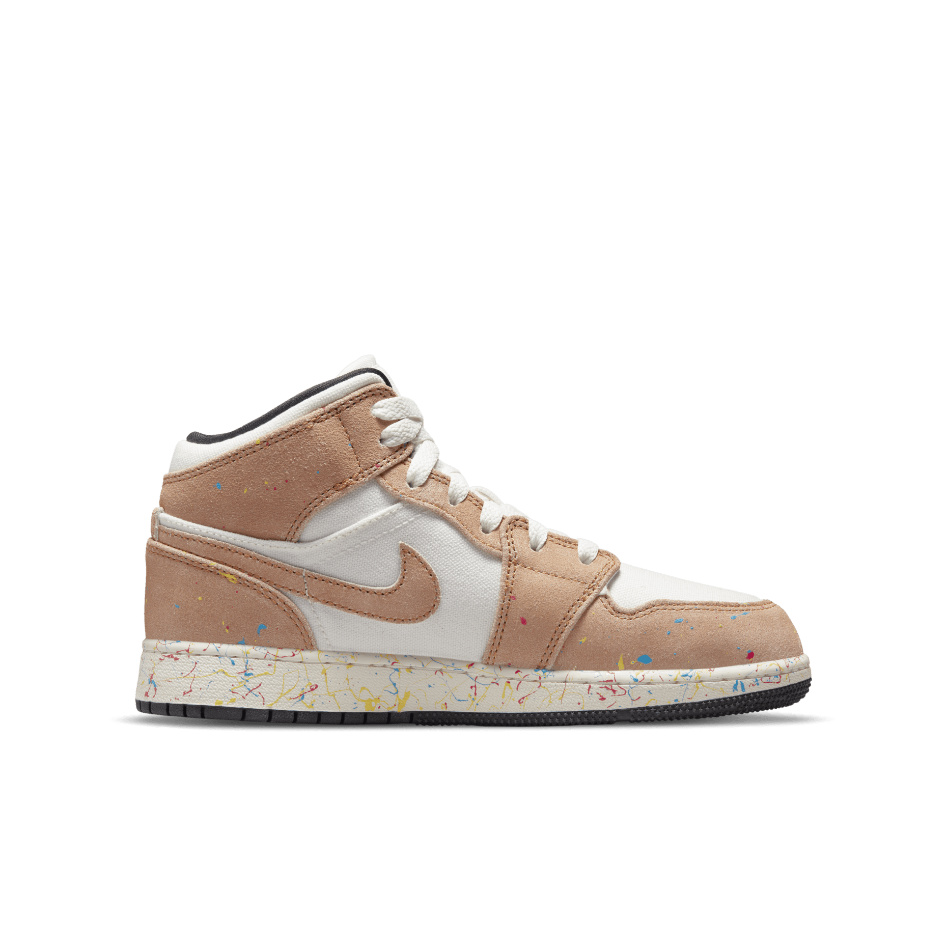 Giày Nike Air Jordan 1 Mid SE GS 'Brushstroke Paint Splatter' DA8006-100 - Ảnh 6