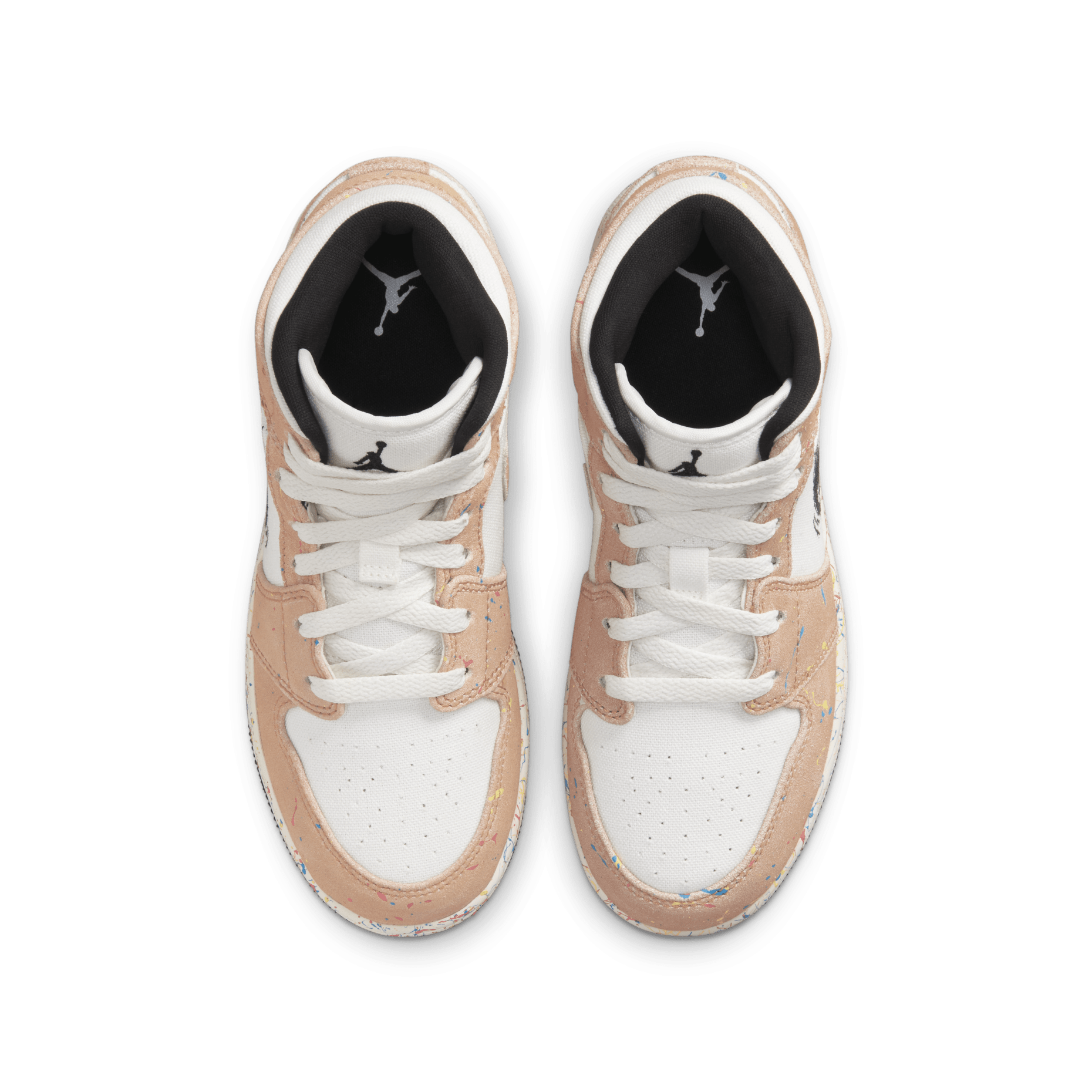 Giày Nike Air Jordan 1 Mid SE GS 'Brushstroke Paint Splatter' DA8006-100 - Ảnh 9