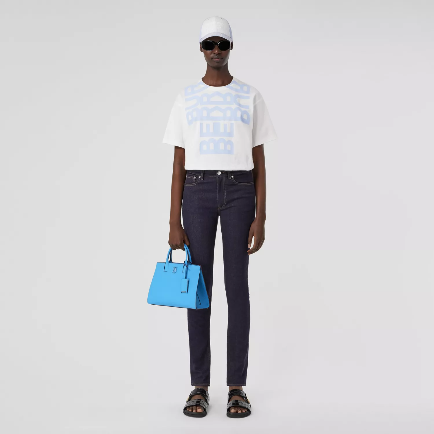 Túi Burberry Mini Leather Frances Bag Sky Blue - Ảnh 3