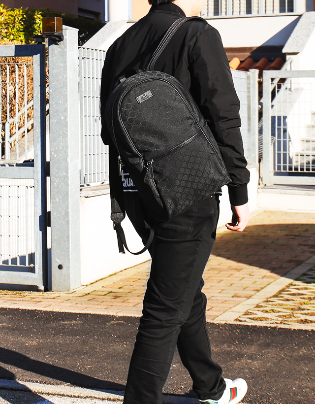 Balo Gucci Outlet Backpack GG Pattern Nylon Black 449181-G1XYN-8615 - Ảnh 4