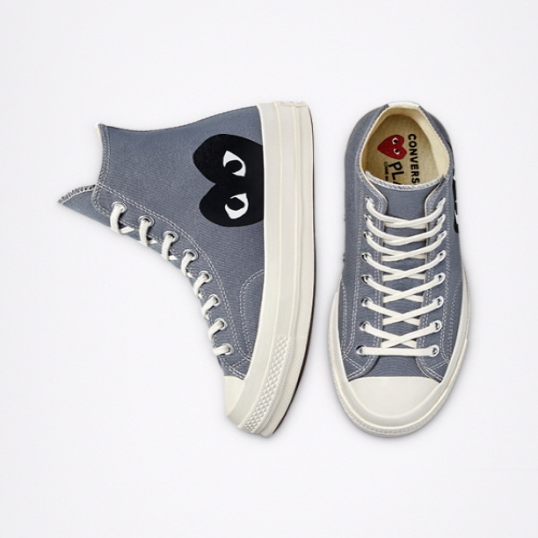 Giày Converse Comme des Garçons PLAY x Chuck 70 High 'Steel Gray' 171847C - Ảnh 8