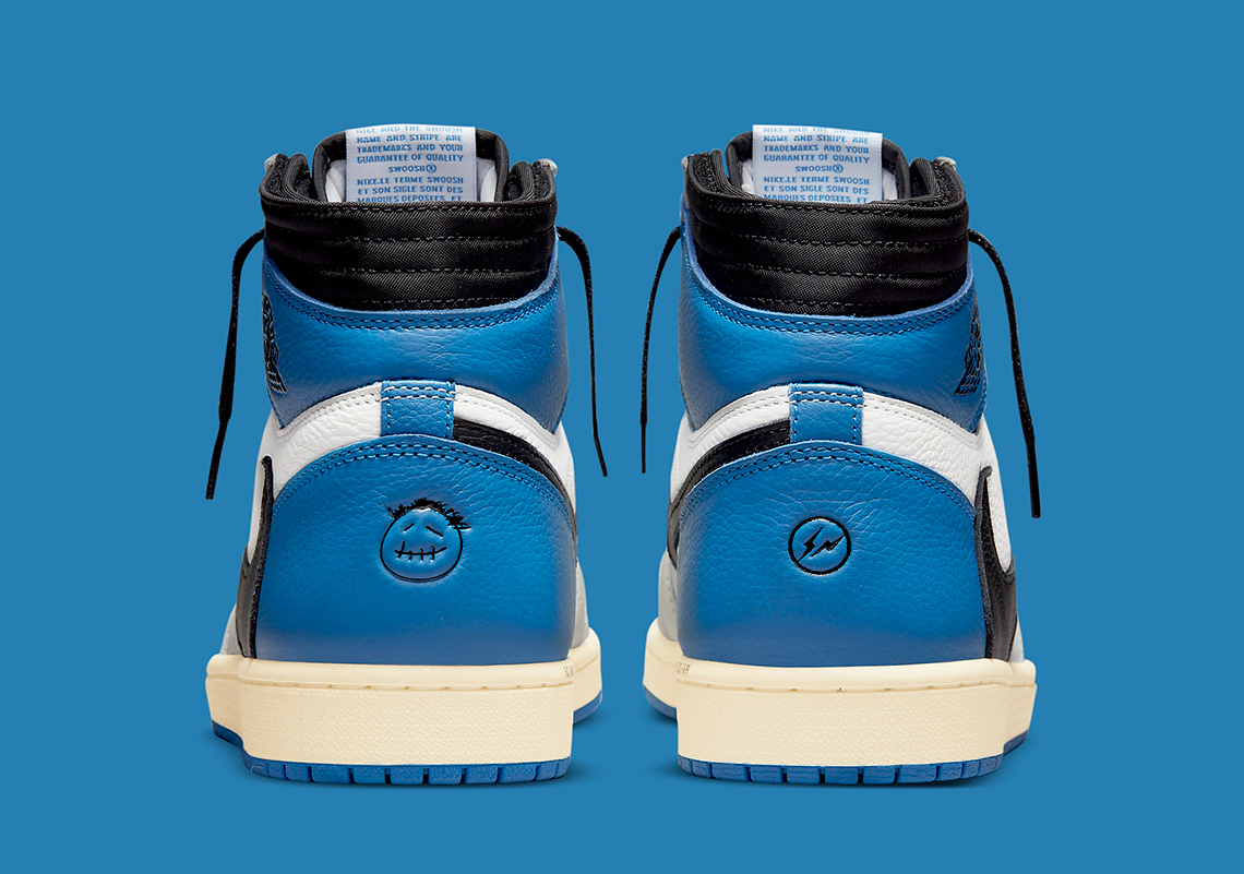 Giày Nike Fragment Design x Travis Scott x Air Jordan 1 Retro High 'Military Blue' DH3227-105 - Ảnh 8