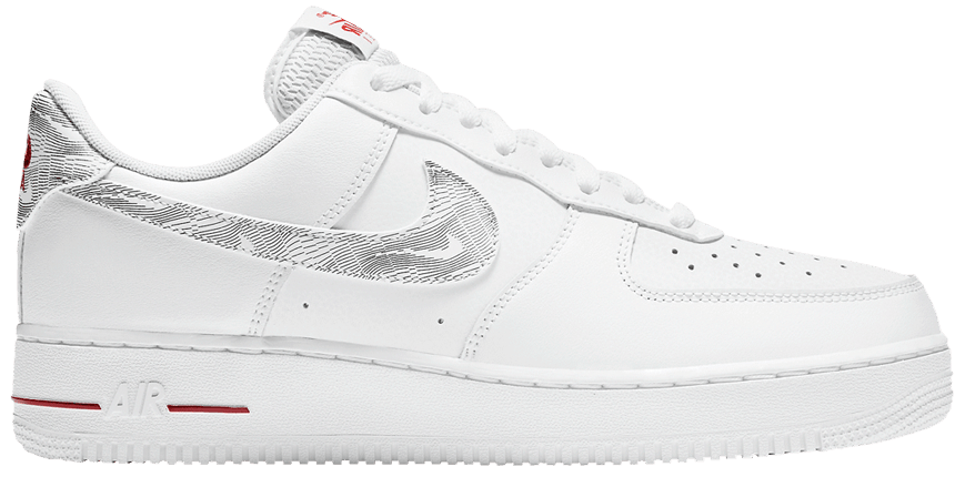 Giay Nike Air Force 1 Low 'Topography Pack White University Red' DH3941-100
