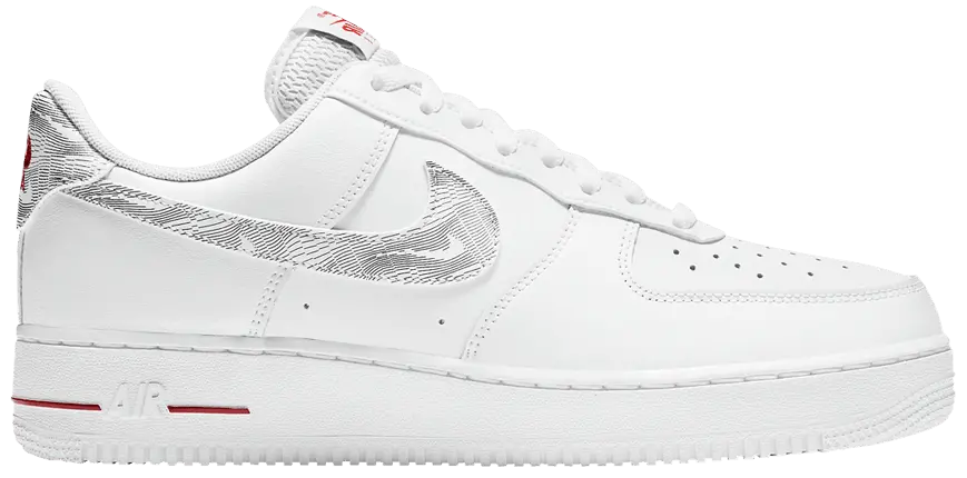 Giay Nike Air Force 1 Low 'Topography Pack White University Red' DH3941-100