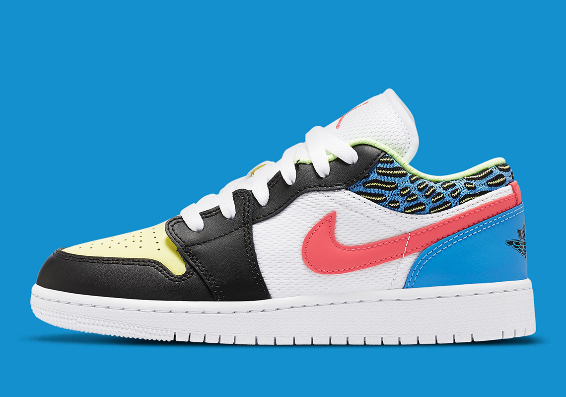 Giày Nike Air Jordan 1 Low GS 'Funky Patterns' DH5927-006 - Ảnh 4