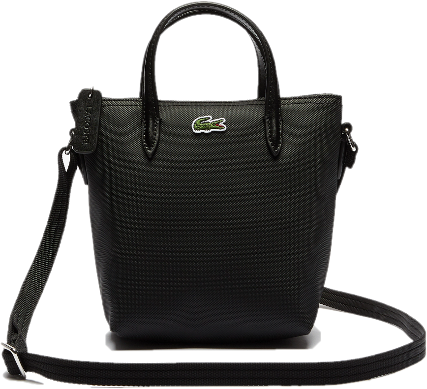 Tui Lacoste L.12.12 Petit Pique Coated Canvas Mini Tote 'Black' NF2609P53G-000