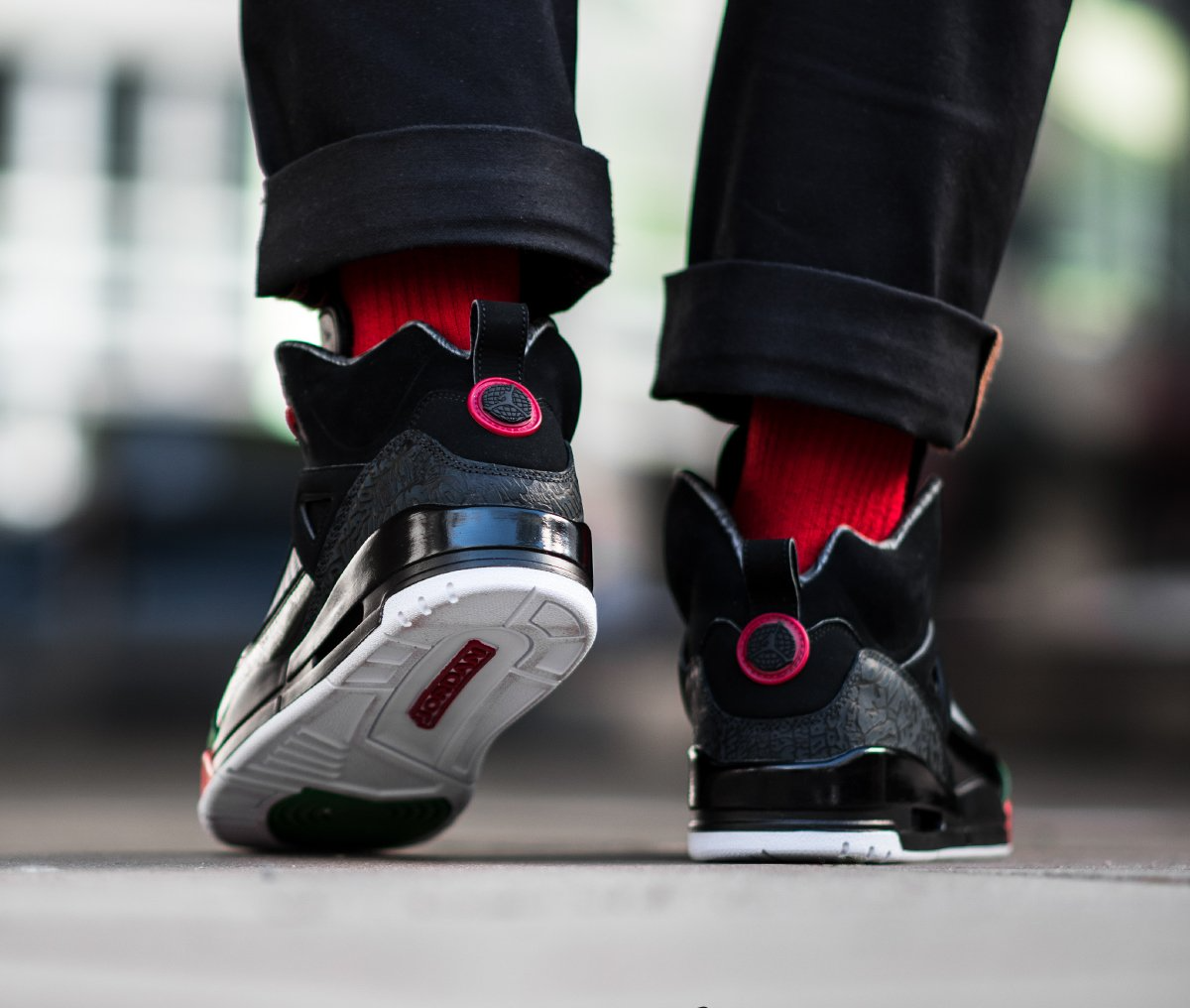 Giày Nike Air Jordan Spizike GS 'Black Varsity Red' 2017 317321-026 - Ảnh 5