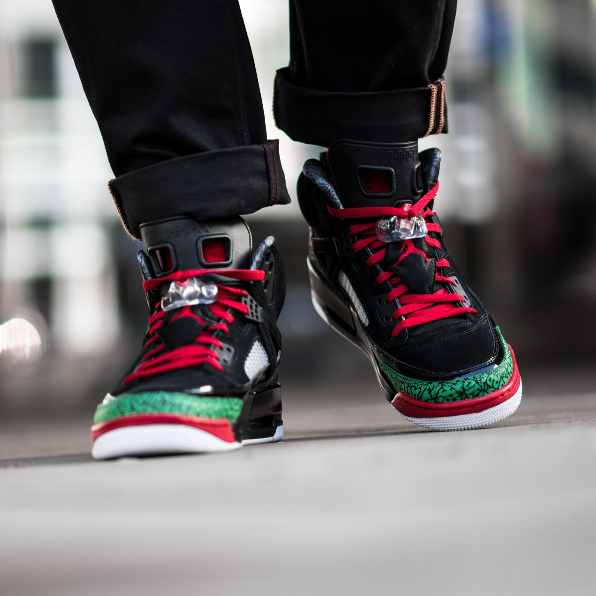 Giày Nike Air Jordan Spizike GS 'Black Varsity Red' 2017 317321-026 - Ảnh 4