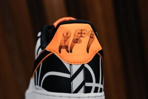 Alternative view of Giày Nike Air Force 1 Low White 'Black Orange' 820438-109