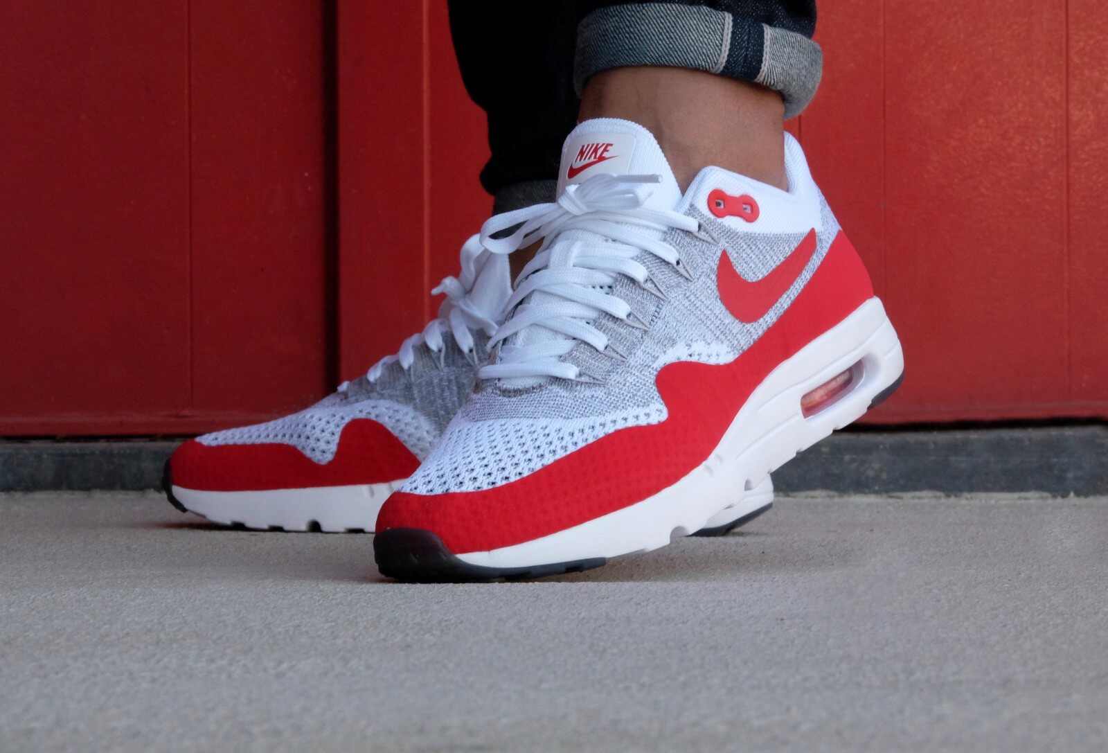Giày Nike Air Max 1 Ultra Flyknit 'White University Red' 843384-101 - Ảnh 5
