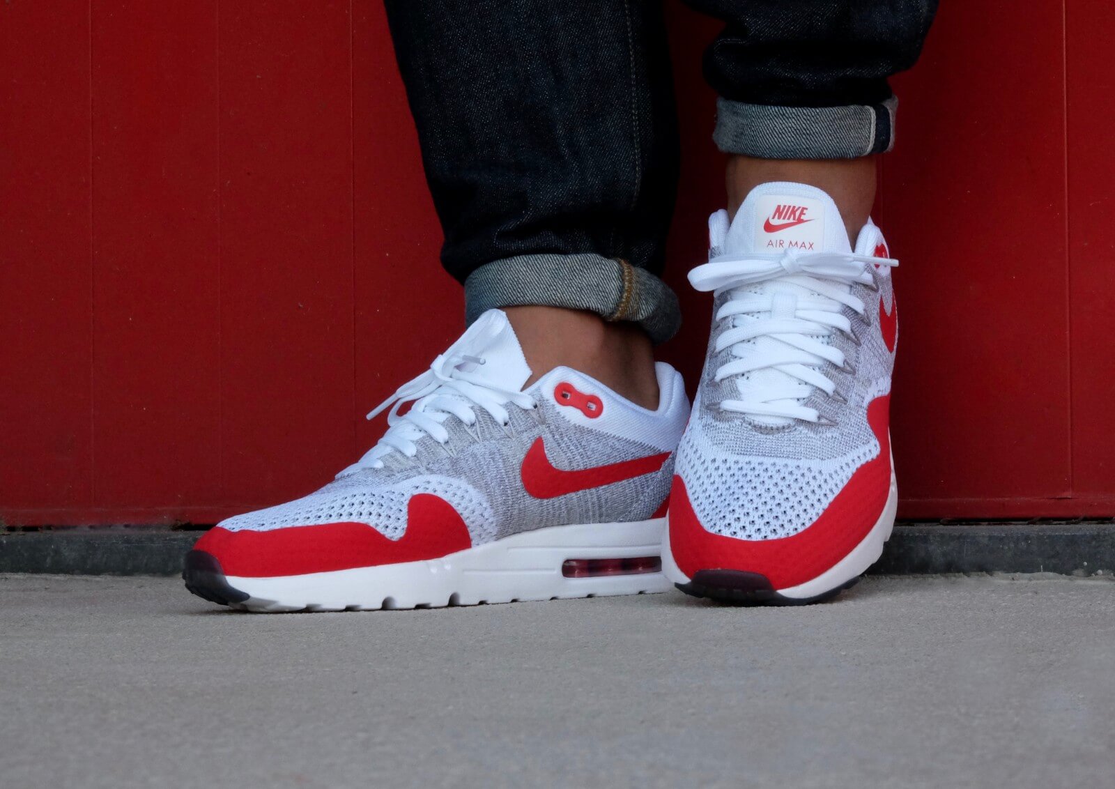 Giày Nike Air Max 1 Ultra Flyknit 'White University Red' 843384-101 - Ảnh 4