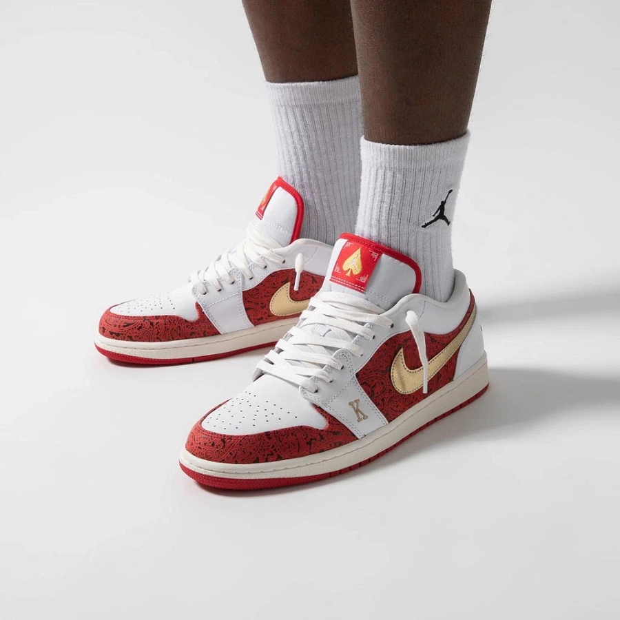 Giày Nike Air Jordan 1 Low 'Spades' DJ5185-100 - Ảnh 5