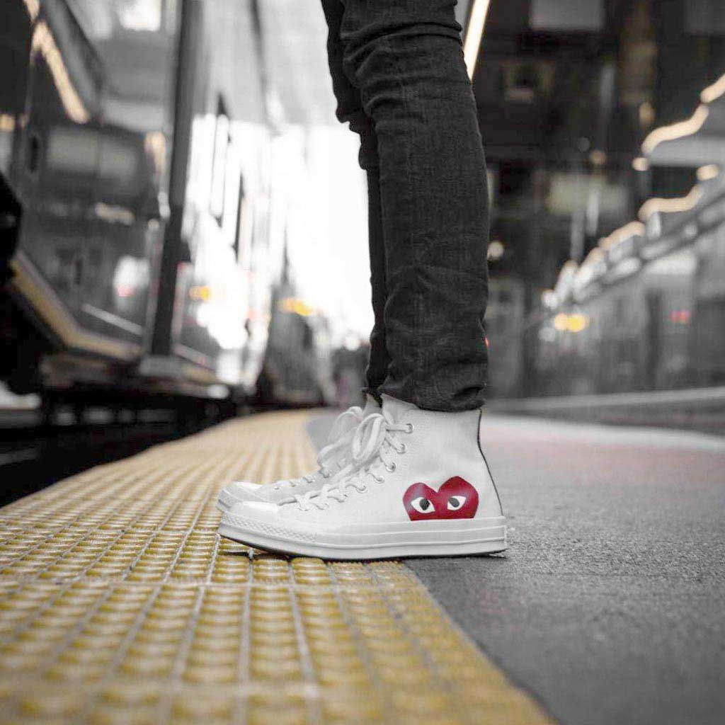 Giày Converse Comme des Garçons x Chuck Taylor All Star Hi 'Milk' 150205C - Ảnh 3