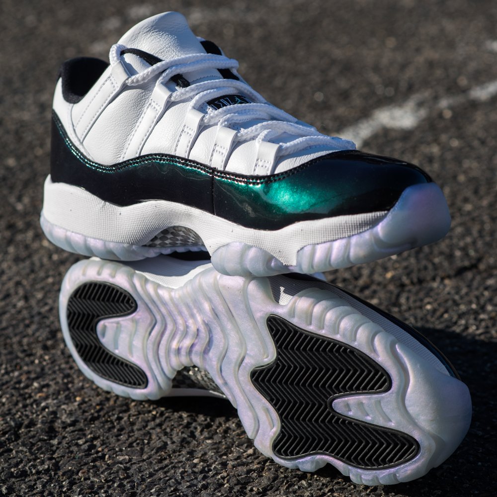 Giày Nike Air Jordan 11 Retro GS 'Emerald' 528896-145 - Ảnh 4