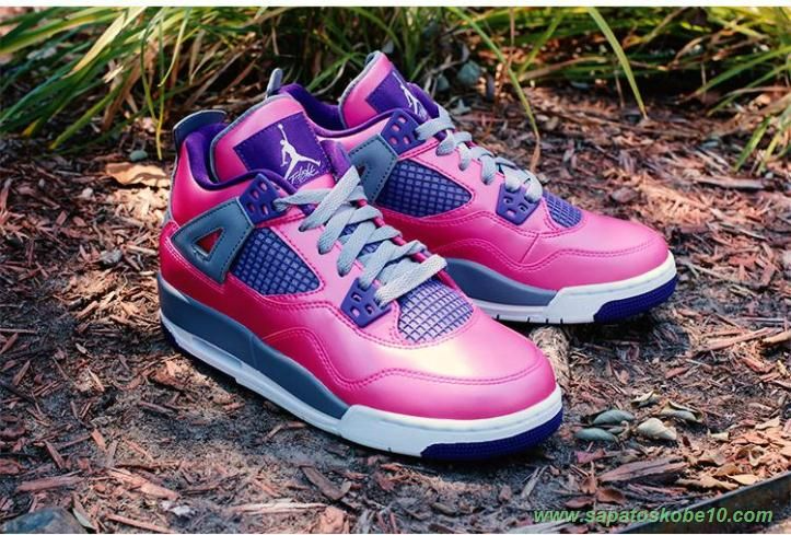 Giày Nike Jordan 4 Retro GS 'Pink Foil' 487724-607 - Ảnh 4