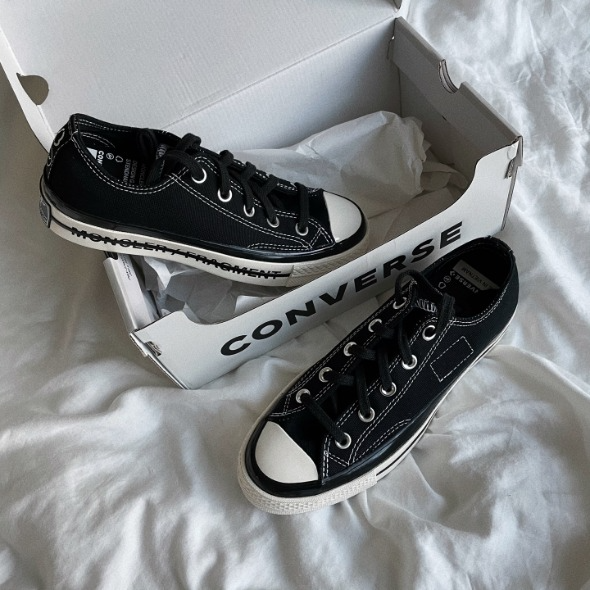 Giày Converse Fragment Design x Moncler x Chuck 70 Low 'Black' 172320C - Ảnh 2