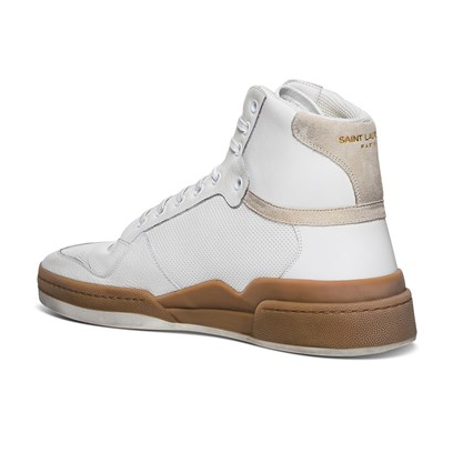Giày Saint Laurent SL24 Mid-Top Leather White 61061804GA09298 - Ảnh 2
