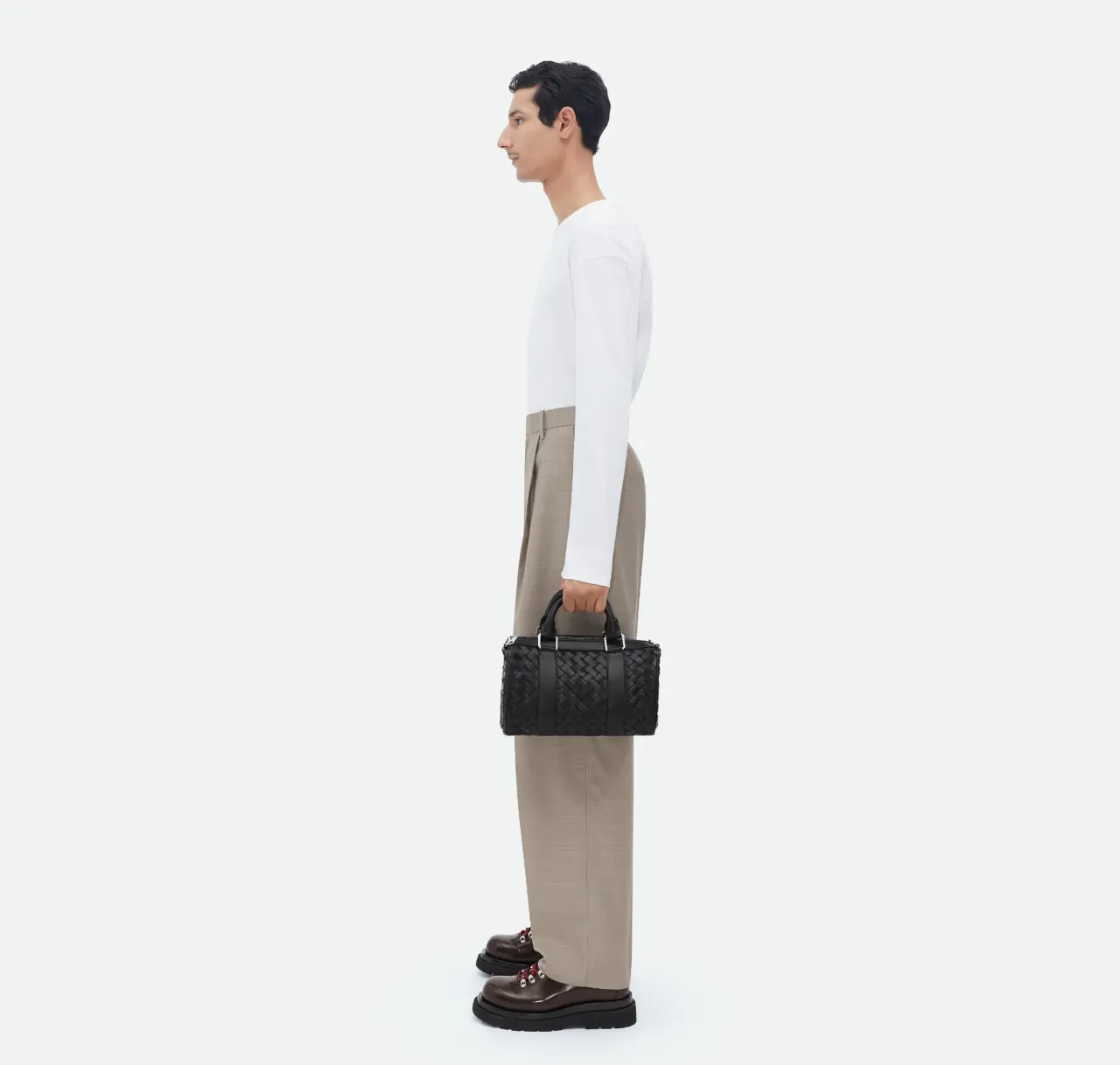 Tui Bottega Veneta Mini Intrecciato Duffle 'Black' 729224V2E418803