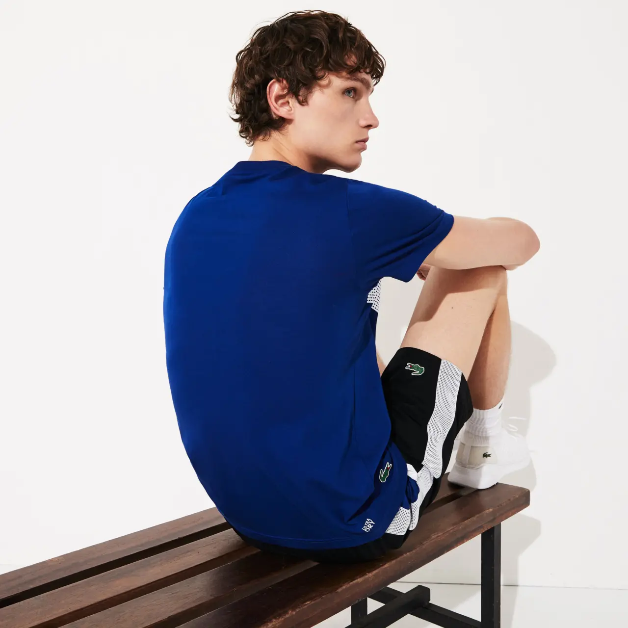 Ao Lacoste Sport Printed  T-Shirt Blue TH4865-EMJ