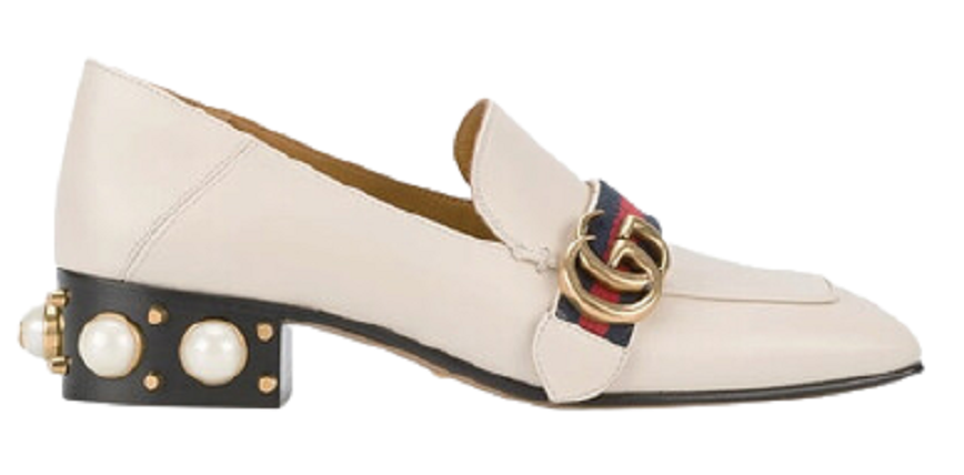 Giày Gucci Leather mid-heel loafer 423559 DKHC0 9061