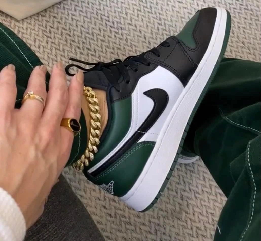 Giày Nike Air Jordan 1 Low 'Green Toe' 553558-371 - Ảnh 4