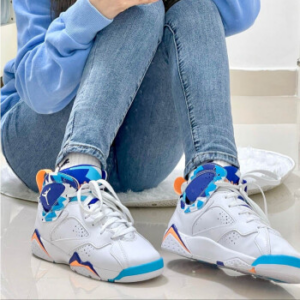 Alternative view of Giày Nike Air Jordan 7 Retro GS 'Chlorine Blue' 442960-100